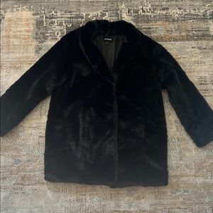 Express Black Faux Fur Coat